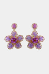 Flower Shape Beaded Dangle Earrings