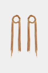 Round Shape Fringed Copper Earrings