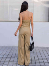 Strapless Tie Waist Jumpsuit