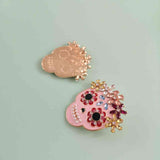 Skull Rhinestone Alloy Earrings