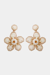 Flower Shape Beaded Dangle Earrings