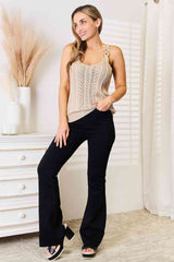 Basic Bae Openwork Scoop Neck Knit Tank Top