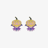 Demon Pumpkin Rhinestone Alloy Earrings