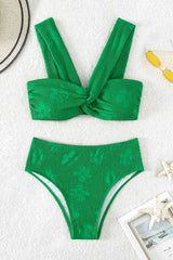 Textured Twisted Detail Bikini Set