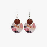 Wood & PU Drop Earrings