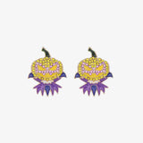 Demon Pumpkin Rhinestone Alloy Earrings