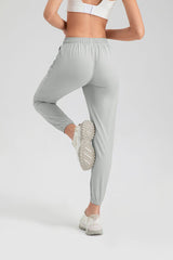 Elastic Waist Active Pants with Pockets